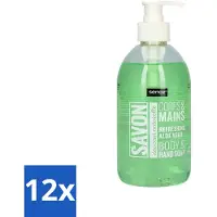 Sence 12 x - Refreshing Aloe Vera - Handzeep - Savon - 500 ml - Aloe Vera Handzeep - Handverzorging - Hydraterende Handzeep - Frisse Handen - Vloeibare Handzeep