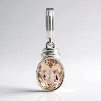Cavill - Zilveren hanger met platina plating - Braziliaanse ovale morganiet 1,61 ct - elegante sieraden - versatile hanger