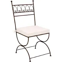 Marrakesch Orient & Mediterran Interior Tuinstoel Merida in mediterrane stijl, handgemaakt van ijzer, zwart, 100 cm