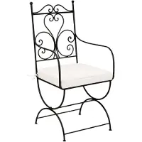 Marrakesch Orient & Mediterran Interior Tuinstoel Cuenca XL in mediterrane stijl, handgesmeed, zwart, 100 cm