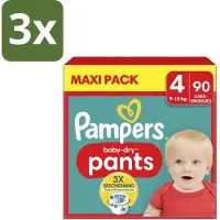Pampers 3 x – Luierbroekjes – Baby Dry Pants Maat 4 – 90 Luiers - Baby Luier - Luierbroek - Droge Luier - Luier Voor Baby - Luier Voor Kind