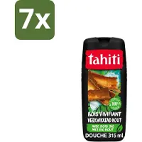 Tahiti 7 x – Douchegel – Tropenhout Vegan - 315 ml - Douchegel Tropisch Hout - Vegan Douchegel - Natuurlijke Douchegel - Houtgeur Douchegel - Milde Douchegel