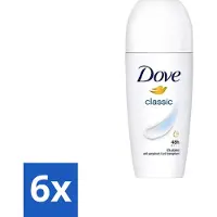 Dove 6 x Classic - Deodorant Roll-on - 50 ml - Deodorant - Antitranspirant - - Roll-on - Hydraterend