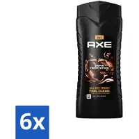 Axe 6 x 3-in-1 Douchegel XL Dark Temptation 400 ml - Douchegel - - Donkere Chocolade - Geur - 12 Uur