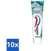 Aquafresh 10 x - Tandpasta - Verfrissende Reiniging - Menthol - 100 ml - Tandpasta Menthol - Verfrissende Reiniging - Mondverfrissend - Tandplak Verwijderen - Tandsteen Voorkomen