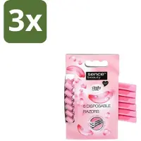 Sence 3 x – Wegwerpscheermes – Glad Scheren – Comfort Grip – 6 Wegwerpscheermes - Scheermes - Wegwerpscheermes - Bikini Lijn - Benen Scheren - Oksels Scheren