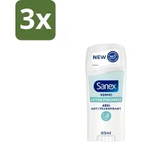 Sanex 3 x – Deodorant Stick – Dermo Active Freshness – 65 ml - Deodorantstick - Frisheid - Huidbescherming - Zachte Textuur - Langdurige Frisheid