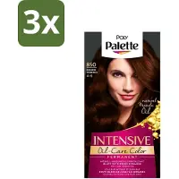 Palette 3 x Poly - Haarverf - Mokka Bruin 850 - 115ml - Haarverf - Mokka Bruin - Kleurcrème - Grijsdekking - Marula-olie