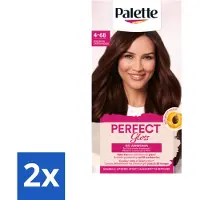 Palette 2 x - Haarverf - Perfect Gloss 4-68 Red Brown - Glanzende Haarkleur - Ammoniakvrije Haarkleuring - Uitwasbare Haarkleuring - Zwart Haar - Grijsdekking