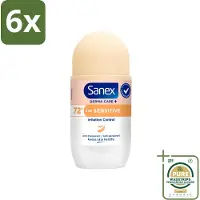 Sanex – Deodorant Roller – Dermo Sensitive – 53 ml - Voordeelverpakking - 6 stuks - Zweet - Geur