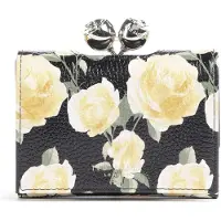 Ted Baker Leer portemonnee Albo Printed Small Bobble Purse Black veelkleurig