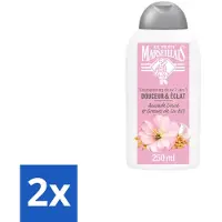 Le Petit Marseillais 2 x – Shampoo – Amande Douce & Graines de Lin Bio – 250 ml - Shampoo Amande Douce - Shampoo Linzaad - Shampoo Bio - Shampoo Voor Fijn Haar - Shampoo Voor Normaal Haar