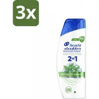 Head & shoulders 3 x – 2-in-1 – Menthol Fresh – 300 ml - Anti-roos Shampoo - 2-in-1 Shampoo - Menthol Shampoo - Roosbestrijding - Shampoo Voor Hoofdhuid