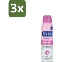 Sanex 3 x – Deodorant Spray – Dermo Invisible – 150 ml - Onzezichtbare Deodorant - Deodorant Spray - Transpiratieregulatie - Huidbescherming - Strepenvoorkomend