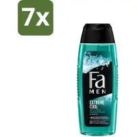 Fa 7 x Men Douchegel en Shampoo Extreme Cool 250 ml - Douchegel En Shampoo - Menthol - Verfrissend - Lichaam Reinigen - Haar Reinigen