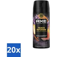 Axe 20 x – Deodorant – Peach Infusion – 150 ml - Peach Infusion - Deodorant Bodyspray - Frisheid - Lichaamsgeur - Patchoeli