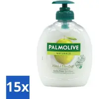 Palmolive 15 x Naturals - Handzeep - Melk & Olijf - 300 ml - Handzeep Melk En Olijf - Natuurlijke Handzeep - Melkproteïnen Handzeep - Olijfextract Handzeep - Handzeep Voor Huidverzorging