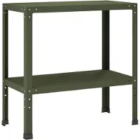vidaXL Planttafel 100 x 40 x 80 cm Gepoedercoat staal Olijfgroen