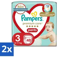 Pampers 2 x – Luierbroekjes – Premium Care Pants Maat 3 – 48 Luiers - Luier - Luierbroek - Luier Voor Baby - Luier Voor Kind - Droge Billetjes