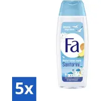 Fa 5 x - Douchegel - Mediterranean Jewels Santorini - Verfrissend & Hydraterend - Verzachtend - 250 ml - Douchegel Santorini - Verfrissend - Hydraterend - Verzachtend - Mediterrane Geur