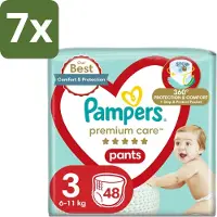 Pampers 7 x – Luierbroekjes – Premium Care Pants Maat 3 – 48 Luiers - Luier - Luierbroek - Luier Voor Baby - Luier Voor Kind - Droge Billetjes