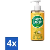 Happy Earth 4 x – Handzeep – 100% Natuurlijk Jasmine Ho Wood – 300 ml - Natuurlijke Handzeep - Vegan Handzeep - Jasmijn Handzeep - Ho Wood Handzeep - Antibacteriële Handzeep