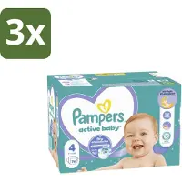 Pampers 3 x – Luiers – Baby Dry Maat 4 – 76 Luiers - Baby Droog Luis - Baby Droog Luis 4 - Baby Droog Luis 4-76 Stuks - Droge Baby Luis - Droge Baby Luis 12 Uur