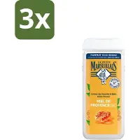 Le Petit Marseillais 3 x – Douche & Bad – Honing – 650 ml - Douche En Bad - Honing - Huid Verzorging - Schuim - Zachte Huid