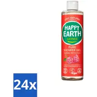 Happy Earth 24 x – Douchegel – 100% Natuurlijk Floral Patchouli – 300 ml - Douchegel - Natuurlijke Douchegel - Vegan Douchegel - Patchouli Geur - Huid Verzorging