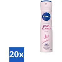Nivea 20 x – Deodorant Spray – Pearl & Beauty – 150 ml - Deodorant Spray - Anti-Transpirant Spray - Okselhuid Verzorging - Zachte Oksels - 48 Uur Bescherming