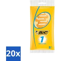 BIC 20 x - Scheermesjes - Sensitive - Enkel Mesje - Wegwerpmesjes - 5 Scheermesjes - Scheermesje - Wegwerpscheermesje - Gevoelige Huid - Roestvrij Staal - Polymerische Bekleding