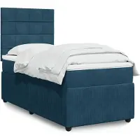 vidaXL Boxspring met matras fluweel donkerblauw 80x200 cm