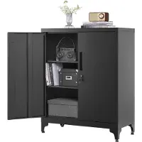 Songmics Stalen opbergkast, Zwart / 80B cm