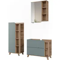 Vicco Badkamermeubelset Karen Blauw/Sonoma 3-delig, Model 65840