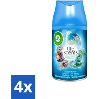 Air Wick 4 x - Luchtverfrisser Navulling - Turquoise Oase - Automatische Spray - 250 ml - Geurverspreiding - Tropische Geur - Drijfhout - Zeenevel - Bries
