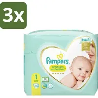 Pampers 3 x – Luiers – Premium Protection Maat 1 – 26 Luiers - Luiers Voor Pasgeboren Baby's - Zachte Luier - Navelvriendelijke Luier - Dermatologisch Getest - Superabsorberende Kern