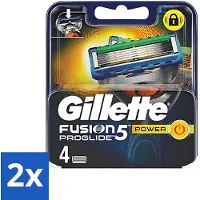 Gillette 2 x - Fusion 5 ProGlide Power - Precisie en comfort - 4 Navulscheermesjes - Scheermesjes - Scheren - Scheren Mesjes - Scheren Voor Mannen - Scheren Comfort
