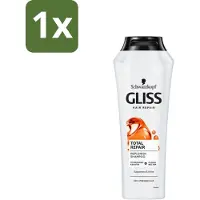 Schwarzkopf 1 x Gliss-Kur - Shampoo - Total Repair - Herstelt & Versterkt - Gehydroliseerd - 400 ml - Herstel Haar - Versterk Haar - Beschadigd Haar - Gespleten Haarpunten - Gezonde Glans