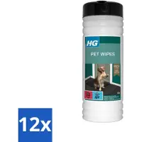 Hg 12 x - Pet Wipes - Doekjes Voor Huisdieren - 50 Doekjes - Dierenwipes - Huisdierdoekjes - Hondendoekjes - Katendoekjes - Dierenverzorging