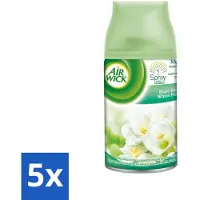Air Wick 5 x - Luchtverfrisser Navulling - Jasmijn & Witte Bloemen - Automatische Spray - 250 ml - Luchtverfrisser - Geur - Bloemige Geur - Jasmijn - Witte Bloemen