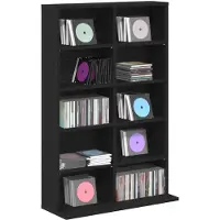 vidaXL CD Kast Zwart eiken 65 x 23,5 x 97,5 cm Bewerkt hout