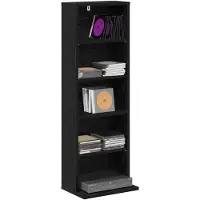 vidaXL CD Kast Zwart eiken 33 x 23,5 x 97,5 cm Bewerkt hout