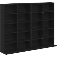 vidaXL CD Kast 2 st Zwart eiken 65 x 23,5 x 97,5 cm Bewerkt hout