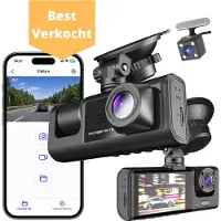JML Dashcam V3 voor Auto - 1080p Full HD - Voor-, Achter- en Binnencamera - Wifi en App - Looprecording - G-sensor