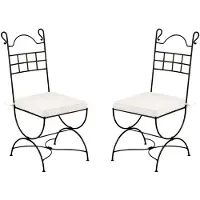 Marrakesch Orient & Mediterran Interior Set van 2 tuinstoelen Segovia, 100 cm – handgesmeed ijzer – met zitkussens