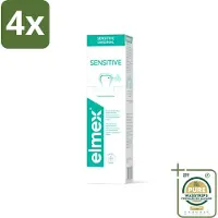 Elmex Tandpasta Sensitive Original 75 ml - Voordeelverpakking - 4 stuks - Aminfluoride - Cariës