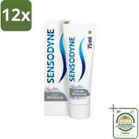 Sensodyne - Tandpasta - Gentle Whitening - Milde Reiniging - 75 ml - Voordeelverpakking - 12 stuks - Witte tanden - Glazuur beschermen