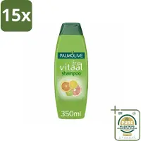 Palmolive 15 x Shampoo Fris Vitaal 350 ml - Grootverpakking - Fris Vitaal Shampoo - Citrus Shampoo - Haar Reinigen - Haar Vitaliteit - Haar Volume