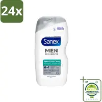 Sanex – Douchegel – Men Sensitive – 400 ml - Voordeelverpakking - 24 stuks - Gevoelige mannenhuid - Douchegel
