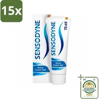 Sensodyne 15 x - Tandpasta - Extra Fresh Gel - Voor Gevoelige Tanden - 75 ml - Grootverpakking - Gevoelige Tanden - Tandpasta - Gevoeligheid - Tandpasta Voor Gevoelige Tanden - Frisse Mond